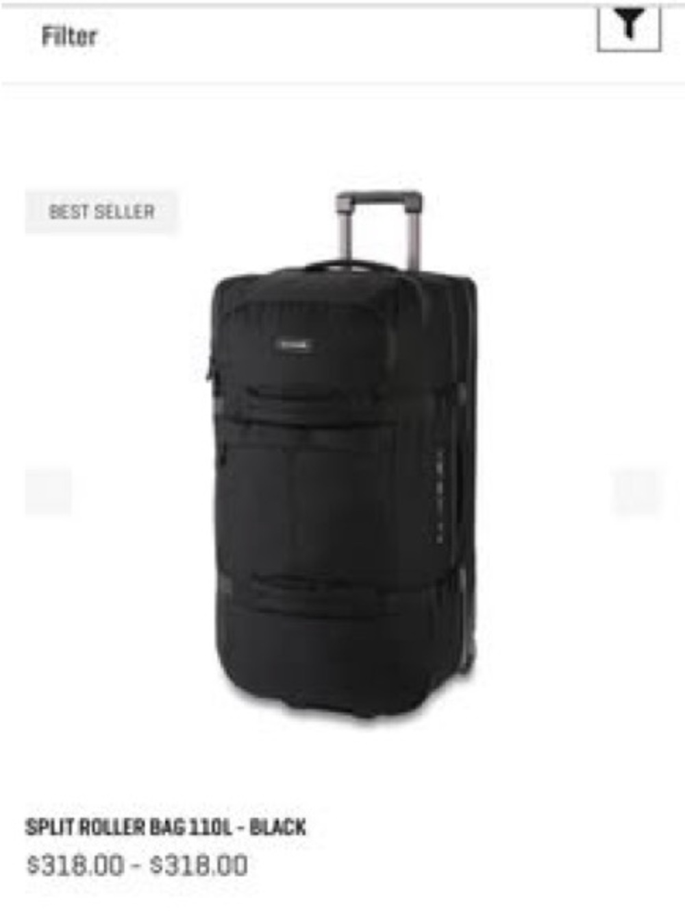 Dakine Black Split Roller Travel Bag